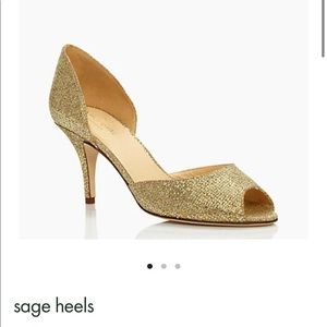 Kate Spade Sage Heels- Gold/Starlight
